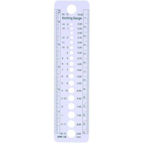 Règle à motifs géométriques, XU, Cercle, Jauge d'aiguille à tricoter, Règle en plastique, 2 à 10 mm, Outils de couture, Tailles US, UK, Canada - KZQ