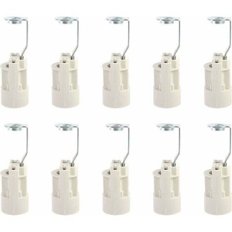 Culot pour ampoule E14 Douilles de Lampe E14 Réglables , XU,Convertisseur Douilles E14 Douille à Baonnette Support 10 PCS (Blanche) - KZQ (1/4)