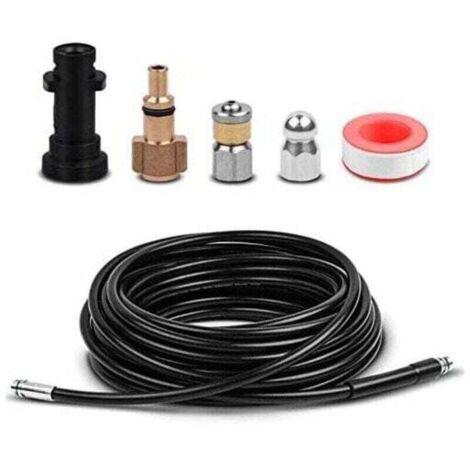 15M Kit Tuyau Déboucheur flexible Haute Pression Equipé , XU,de Adaptateur Convient Destiné à Kärcher K2 K3 K4 K5 K6 K7 - KZQ (1/4)