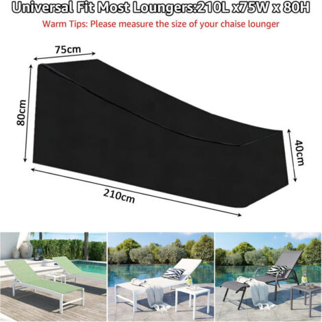Housse Chaise Longue Jardin Extérieur Imperméable, Tissu Oxford 420D, Coupe-Vent, Anti-Uv Housse