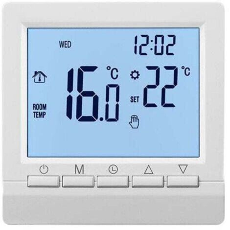 Thermostat de chauffage electrique, XU, Bouton manuel 16A, Affichage negatif, Caracteres blancs sur fond noir, Pas de Wifi - affichage negatif caracteres blancs sur fond noir pas de Wifi - KZQ (1/3)