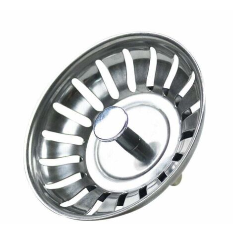 Bouchon Evier Cuisine Inox- Filtre Evier Cuisine Universel (Dia: 79MM), XU, Bonde Evier avec 18 Fentes, Grille Evier Cuisine Antiblocage, Panier pour Evier Inox Vidange Rapide, - KZQ (1/4)