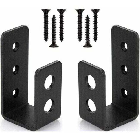 Pack de de 2 Supports de Porte Robustes en Acier , XU,pour Portes de 2 x 4 - Barre de Sécurité en Forme de U - KZQ