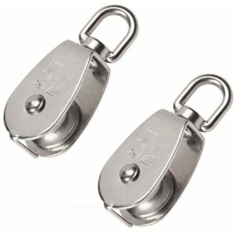 2 Pièces 32 mm Poulie Simple en Acier Inoxydable , XU,304 Poulie de Levage Capacité de la Poulie Levage 250kg - KZQ