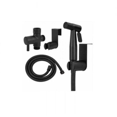 Douchette WC Kit Complet Noir, XU,Kit Douchette WC,Pulvérisateur Destiné à l'hygiène Personnelle Quotidienne,Pomme de Douche Toilette avec Tuyau, Noir - KZQ