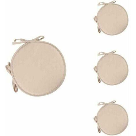 Pack de de 4 Rond Coussin de Siège Coussins de Chaise Rond Galettes , XU,de Chaise Coussin pour Salle à Manger Jardin Maison Bureau Cuisine(beige) - KZQ