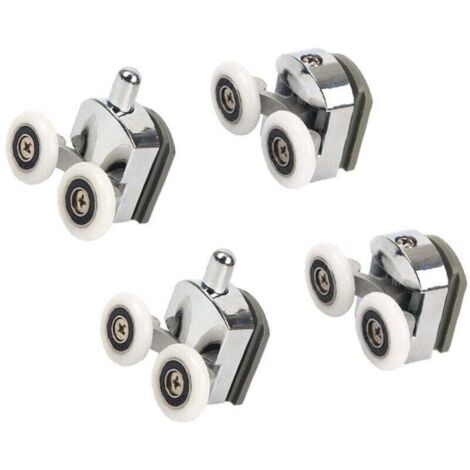 Poulie de porte de douche de remplacement en alliage d'aluminium, XU, Poulie de porte d'armoire à double roue (diamètre de roue 25 mm) - KZQ
