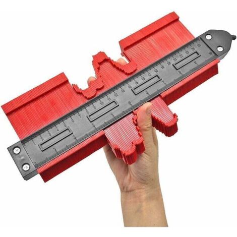 Jauge de Contour, XU, 25cm jauge de profilé règle de mesure de mesure pour précision de mesure de carrelage outil de marquage du bois stratifié (10Inch rouge) - KZQ (1/4)