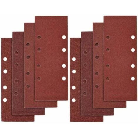 40 PCS Papier de Verre, XU, 93 x 185mm Feuilles Abrasives pour Ponceuse Vibrante 8 Trous Assorted P40, P60, P80, P100 Grit - KZQ (1/4)