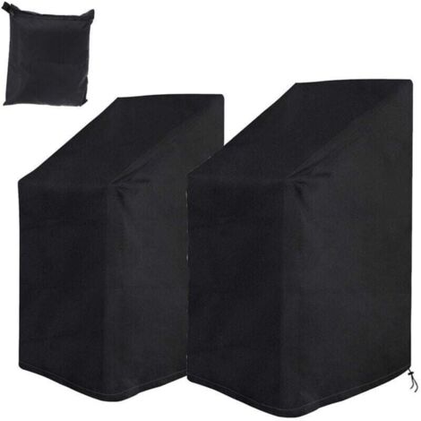 De 2 housses protection pour chaise jardin, XU, Imperméable, Résistant froid, UV, Housse tissu Oxford 210D, Empilable, KZQ - KZQ (1/4)