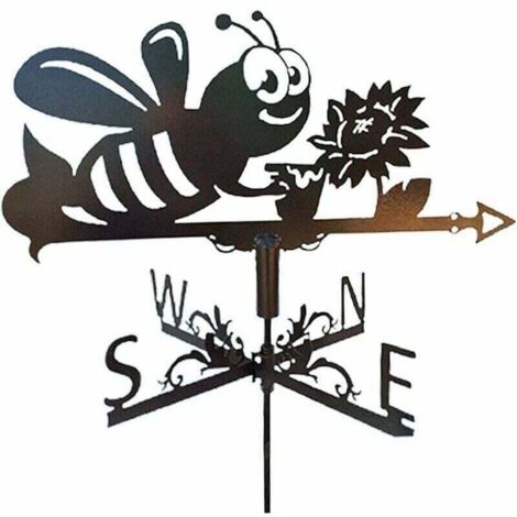 Girouette en Métal Fer Vitesse du Vent Jardin , XU,Extérieur Support Temps Vitesse du Vent - Abeille - KZQ