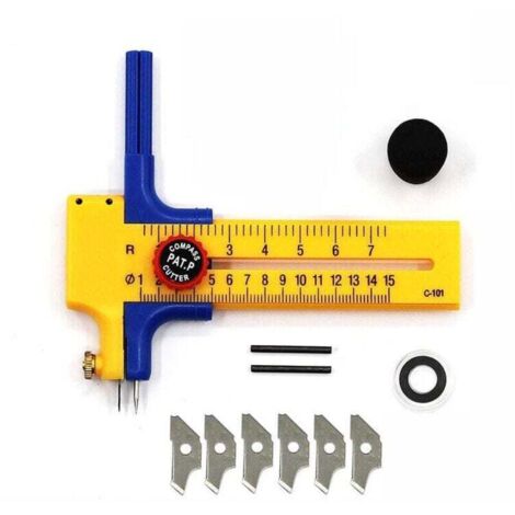 Compas Circle Cutter, XU, Coupe Circulaire Papier, Compas-Cutter, Cutter Circulaire Outil de Dessin Circulaire de Haute Précision, Compas de découpe 10-15 cm - KZQ