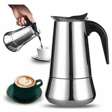 Cafetière italienne 12 tasses en acier , XU,inoxydable compatible tous types de feux 12 tasses, produit qualité supérieure, durable et fiable, matériaux sélectionnés - KZQ (1/4)