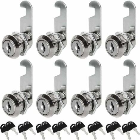 De 8 Serrures Boîte Lettres Universelle, XU, 30mm Serrure Armoire Metallique, Barillet Boite Alliage avec 16 pour Tiroir, Armoire, Placard, KZQ - KZQ (1/4)