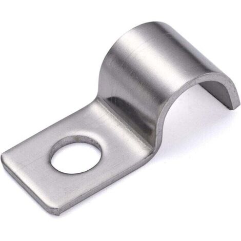 25 Pièces P-Clip Destiné à Les Câbles Un Trou Clips En Acier Inoxydable , XU,Fixation Pour Tube Clips Pour Serre Pour La Fixation De Câbles et Fils Ø 10 mm - KZQ (1/4)
