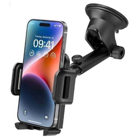 Support Telephone Voiture Ventouse, XU,Support Téléphone pour Tableau de Pare-Brise,Réglable et Bouton libération Smartphones GPS 4.7-7.0 - KZQ (1/4)