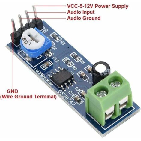 5PCS LM386 Module Amplificateur Audio, XU, 512V, 200 Gain, LM386 Audio ...