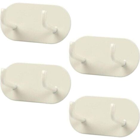 4 Pièces Crochet Adhesif Mural, XU, Porte Serviette Salle de Bain, Accroche Serviette Métal, Crochet Salle de Bain Sans Percage pour Salle de Bain, Chambre, Cuisine (Crème) - KZQ