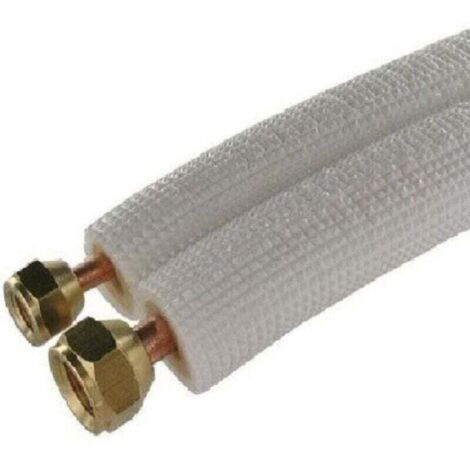 PRÊT A POSER LIAISON BI TUBE FRIGORIFIQUE M1 CLIMATISATION 1/4 , XU,3/8 RACCORDS PRÊT MONTES 5 METRES NF,Diamètre du tube (6+10) 1P5 - KZQ