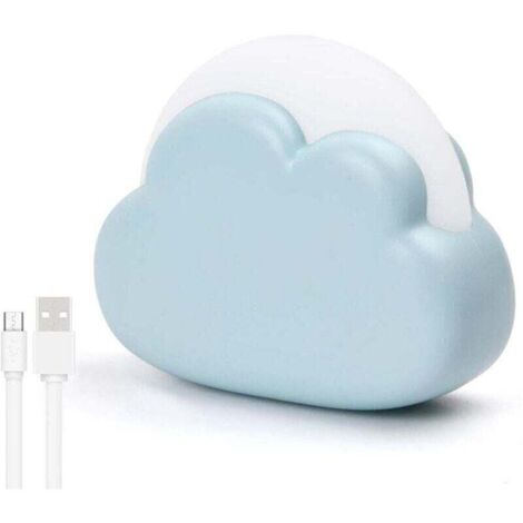 Veilleuse Enfant Rechargeable, XU, Plastique LED Veilleuse Bébé Nomade Nuage, 4 Modes Lampe de Nuit Transportable, Lampe de Chevet pour Chambre Enfant, Cadeau Naissance pour Fille Garçon (Bleu) - KZQ