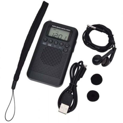 Radio Transportable de Poche avec Haut-Parleur FM/, XU,AM À affichage numérique Stéréo DSP, XU,Récepteur Réveil et Minuterie pour Maison l'extérieur Marche Personnel Ecouteurs KZQ - KZQ