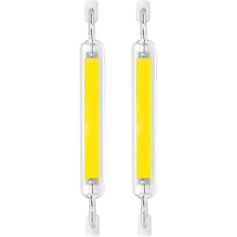 Pack de de 2 ampoules LED R7s 10 W 118 mm à intensité variable, XU, Double culot, Halogène 80 W, 120 V, Type J, Projecteur R7s 6 000 K, éclairage paysager, Blanc froid, 118 mm - KZQ