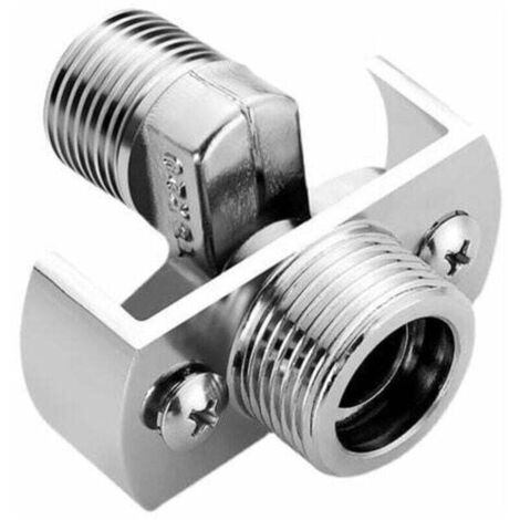 Robinet de coin à vis excentrique Réglage de la tuyau d'admission courte , XU,inclinée Pied de douche piétonnière en angle accessoires de plomberie pratique argent - KZQ
