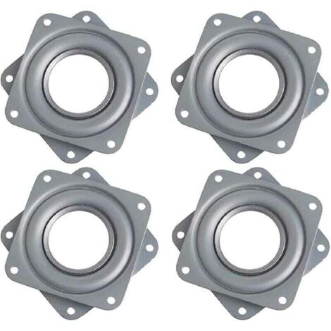 Plateau Tournant Carré 4 Pouces, XU, 360 Degrés, Rotatif à Roulement Billes, Métal Galvanisé, Plaque Pivotante Silencieuse, Flexibilité Optimale pour Présentoirs, Moniteur Ordinateur et Taboure - KZQ (1/4)
