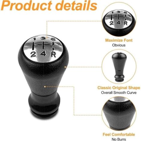 OBEST Pommeau de Levier de Vitesse pour PEUGEOT 106 107 205 206 207 306 307 308 405 406 407 607
