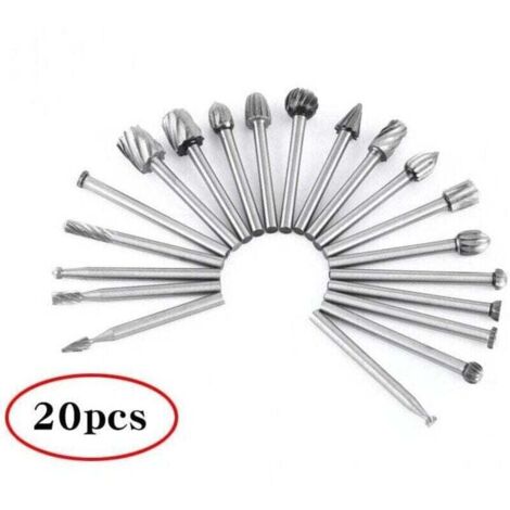 Outil rotatif - 20pcs Couteaux à bois à tête fraisée en acier à grande vitesse Fraise à bois avec tige de 2, XU,35 mm / Accessoire Outil rotatif pour le travail du bois, La sculpture - KZQ