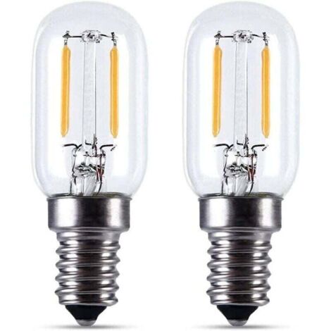 2pcs Lampe LED E14- Ampoule réfrigérateur LED2W, XU, T22, 200LM, équivalent à incandescence 15W, Blanc chaud 2700K, 230V, Avec petite E14, [Classe énergéti KZQ - KZQ