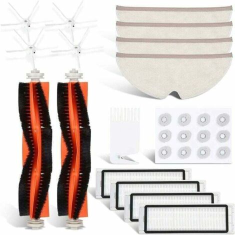 Kit d'accessoires pour Xiaomi Mi Robot eur, XU, Rechange accessoires kit Entretien pour Xiaomi Roborock S5 S50 S51 S55 S6 S6 MAXV avec Accessoires 1 Brosse Principale, 3 filtres, 12noyaux d'eau - KZQ (1/4)