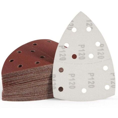 Jeu de 50 feuilles de papier abrasif pour ponceuses, XU, 105 mm x 152 mm, Grain P120, Support de ponçage, Convient pour le ponçage de l'acier inoxydable et du bois - KZQ