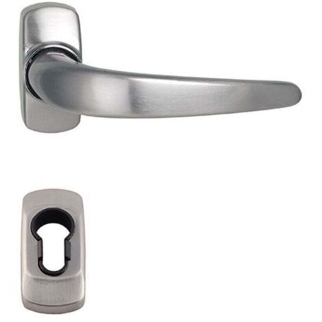 Paire de Poignée de Porte Sur Rosaces , XU,"STELUS" + 2 Rosaces Cylindres couleur inox, produit qualité supérieure, durable et fiable, matériaux sélectionnés, conforme normes - KZQ