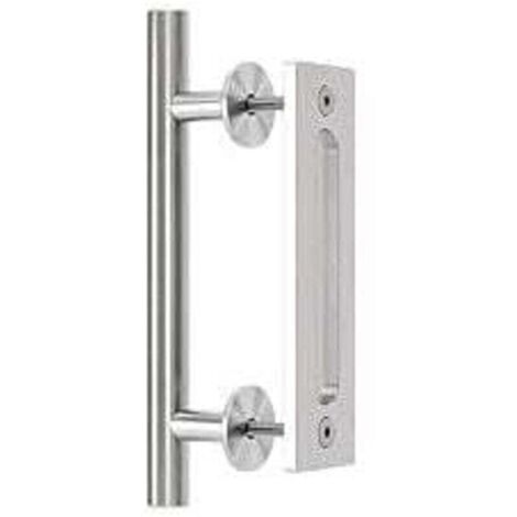 Poignée de porte de grange , XU, Poignée de porte coulissante, Poignée de porte, Poignée de porte coulissante, Argent - KZQ