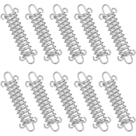 Tendeur Ressort, XU, 10 Pcs Boucle de Corde de Ressort, Boucles à Ressort de Tente, Ressort Absorbeur, Ressort de Tension pour Voile dOmbrage, Bâche, Tente, Grille Métallique - KZQ