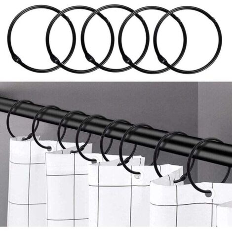 24 pièces Anneaux de Rideau de Douche, XU, Crochets de Rideau de Douche antirouille pour Salle de Bain, Anneaux décoratifs circulaires pour Rideaux de Douche et Crochets de Tringle de Douche - KZQ (1/4)