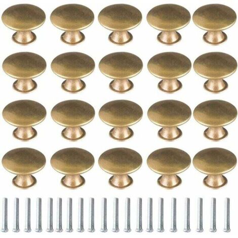 Bouton de Porte Laiton 20 Pièces Vintage Laiton Poignées Boutons de Meuble Boutons Porte de , XU,Tiroir Poignée de Meuble Bouton de Meuble Vintage pour Tiroir Armoire Meuble Cuisine de Placard - KZQ