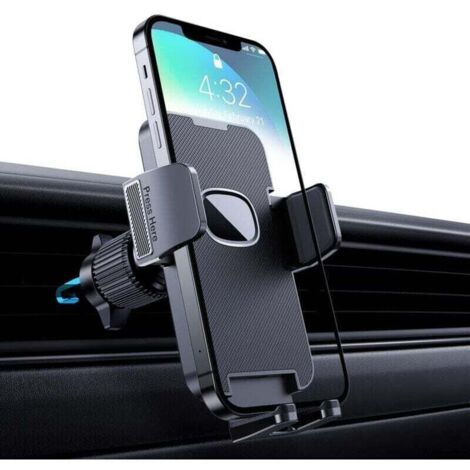 Support Téléphone Voiture [Clip de Qualité Militaire] Porte Téléphone Rotatif à , XU,360 Degrés pour Grille D'aération de Voiture GPS pour Smartphone iPhone Android (Black) - KZQ (1/4)