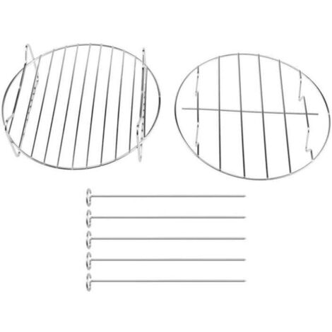 2 PièCes Accessoires de Friteuse à Air Kit complet Supports , XU,Multi-Usages Support Double Couche avec Brochette pour XL Power Airfryer - KZQ