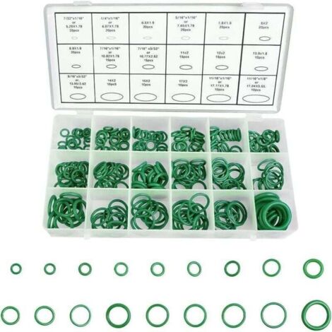 270 Pièces 18 Tailles Joint Torique Vert Kit d'assortiment, XU,Joints Torique d'Étanchéité Rondelle en Caoutchou pour Robinet, Véhicule Climatisation, Electroménagers, Roulement, Pompe - KZQ