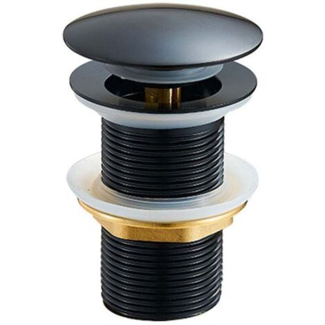 Bouchon de vidange universel sans trop-plein Bouchon , XU,de vidange noir Pop Up Bouchon de vidange pour lavabo - KZQ (1/2)