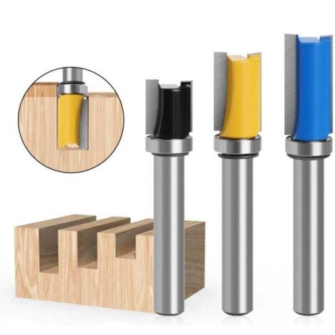 3pcs 8mm Tige Flush Garniture Routeur Bit Equipé de Bas Roulement , XU,Fraise à Copier Fraise Destiné à Menuiserie-Lame de Coupe 13mm, 20mm, 25mm - KZQ