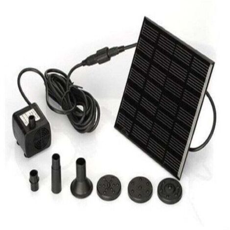 7V 1.2W Pompe Solaire Destiné à Fontaine, XU, Pompe à Eau Solaire avec 6 Buses Kit de Fontaine Submersible sans Brosse,11x11cm,Longueur de ligne 3m - KZQ