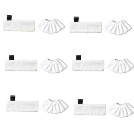 Compatible avec les accessoires de chiffon vapeur Karcher Black Label et le , XU,balai vapeur Karcher Magic Floor Mop SC Series (6 Black Label + 6 chiffons vapeur fins) - KZQ
