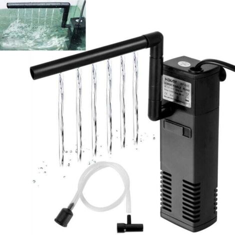 Filtre Intérieur pour Aquarium 20L-60L, XU, 4W 600L/H Réglable Pompe Filtre Interne avec Éponges Filtrantes pour Aquarium - KZQ