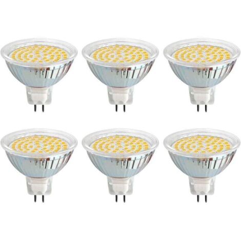 Lampe LED GU5.3 12V 3W Blanc Chaud 3000K, XU, Ø50mm, Équivalent GU5.3 30W, 500LM, AC/DC 12V MR16 GU5.3 Encastrable pour Jardin Extérieur/Entrée/Terrasse, Non-dimmable, De 6 [Classe énergéti KZQ - KZQ