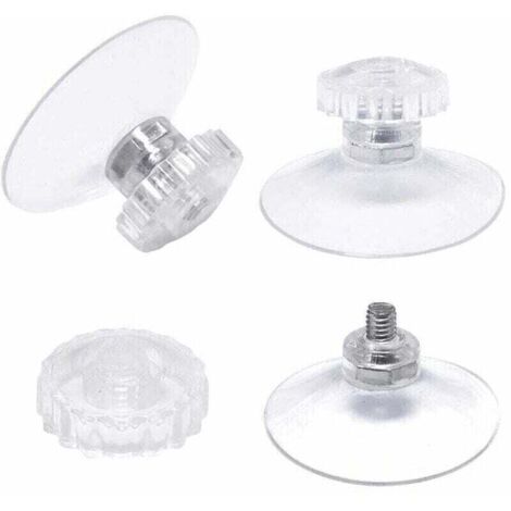 Lot de 30 Ventouses avec Filetage et écrous moletés Ø 45 mm, XU, Transparentes, Pour Voiture, Camping, Vitre, Pare-Soleil - KZQ