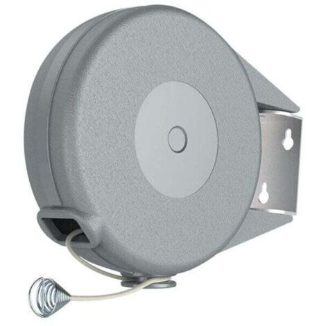 Corde à linge rétractable à fixation murale, XU, Extensible pour intérieur et extérieur, Jardin, Terrasse, Buanderie ou buanderie (15 m gris) - KZQ