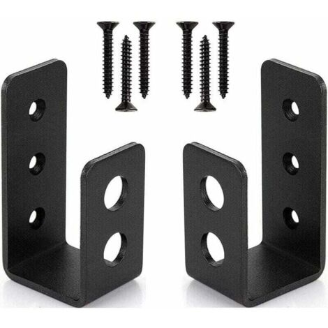 Paquet de 2 supports de porte en acier robuste pour portes 2x4, XU, Barre de sécurité en forme de U - KZQ